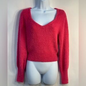 Sincerely Jules Women’s Hot Pink Fuzzy Sweater